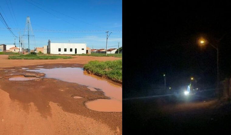 Buraqueira e escuridão nas ruas de bairro levam MPTO a notificar prefeitura e imobiliária