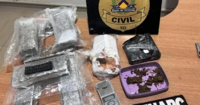 Polícia Civil do Tocantins prende professor universitário com quase 10 kg de drogas em Araguaína