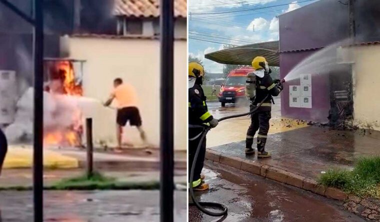 Açaiteria registra princípio de incêndio após fogo em padrão de energia, em Taquaralto