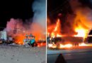 Incêndio em posto de combustíveis destrói carretas e provoca explosões na BR-153, no Tocantins