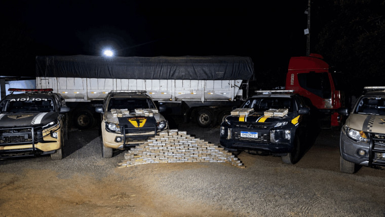 Motorista abandona caminhão com 239 kg de cocaína e foge para área de mata no Tocantins