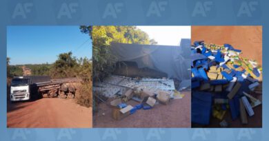 Carreta tomba, motorista desaparece e polícia descobre carga de drogas no norte do Tocantins Carreta tomba, motorista desaparece e polícia descobre carga de drogas no norte do Tocantins