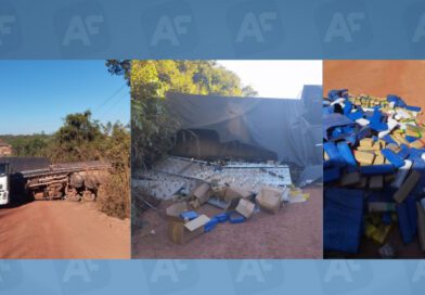 Carreta tomba, motorista desaparece e polícia descobre carga de drogas no norte do Tocantins