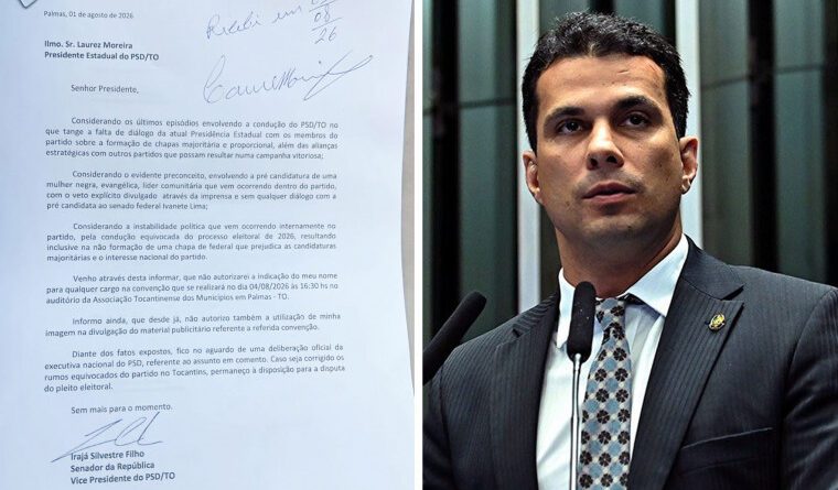 Irajá retira nome da convenção do PSD, critica trabalho de Laurez e pede intervenção nacional