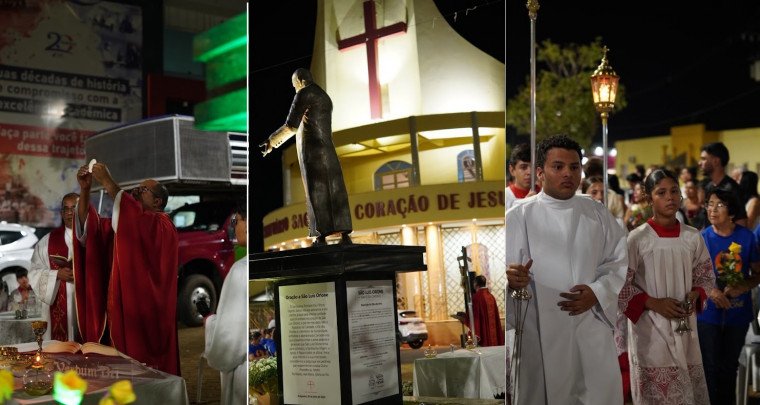 Comunidade católica celebra 10 anos da imagem de São Luís Orione em praça de Araguaína