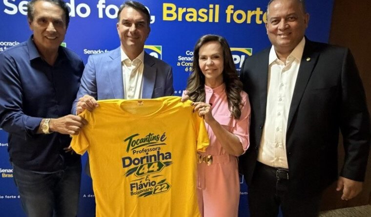 Flávio Bolsonaro agradece vitória no Tocantins e diz que Dorinha é ‘o melhor para o futuro’ do estado